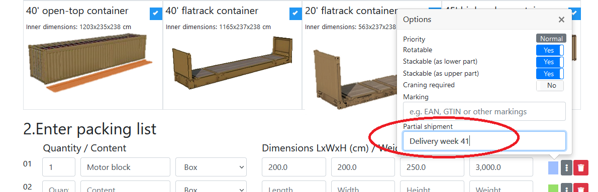 Neue Option 'Partial delivery'